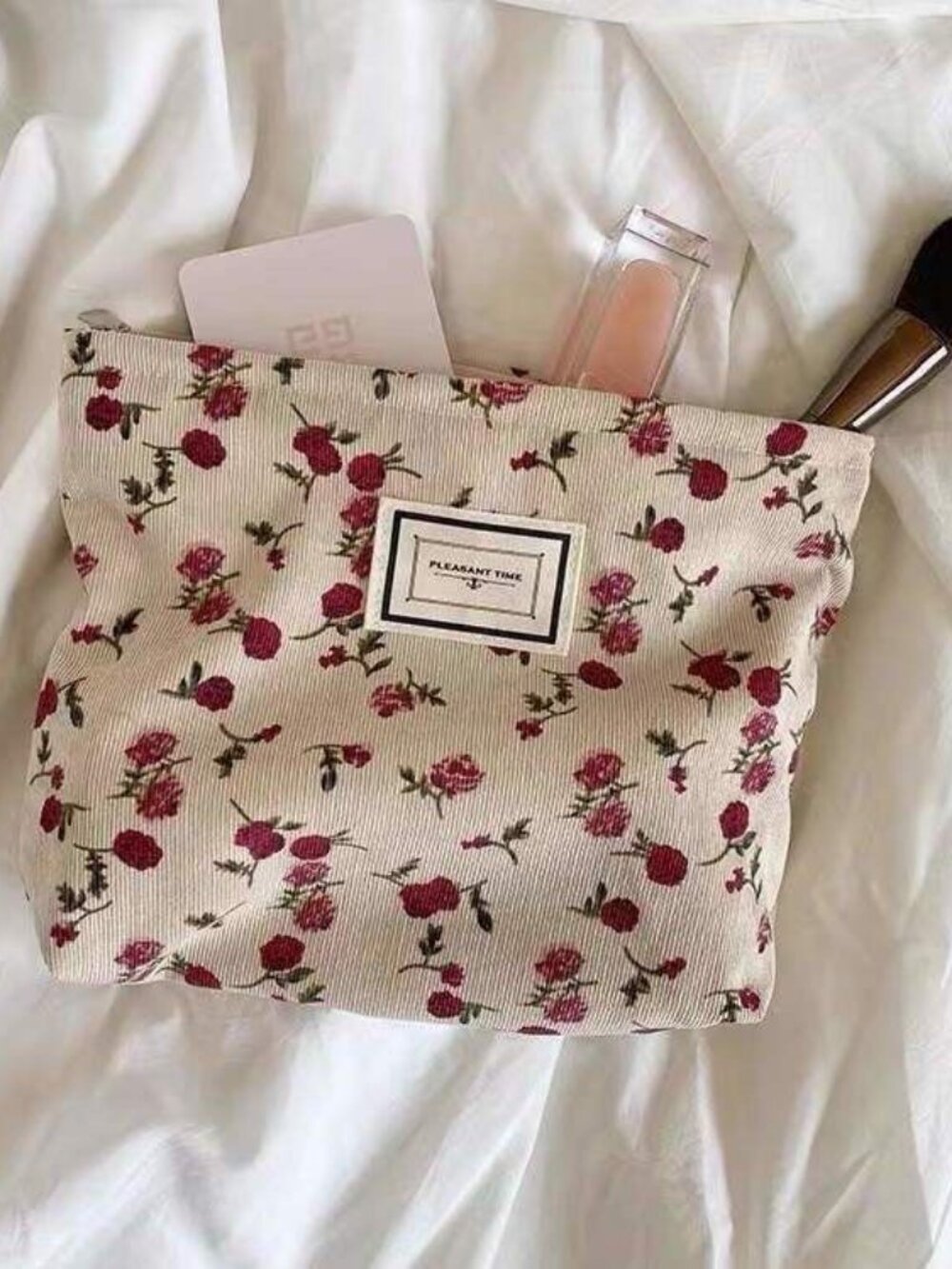 Floral flower make up bag